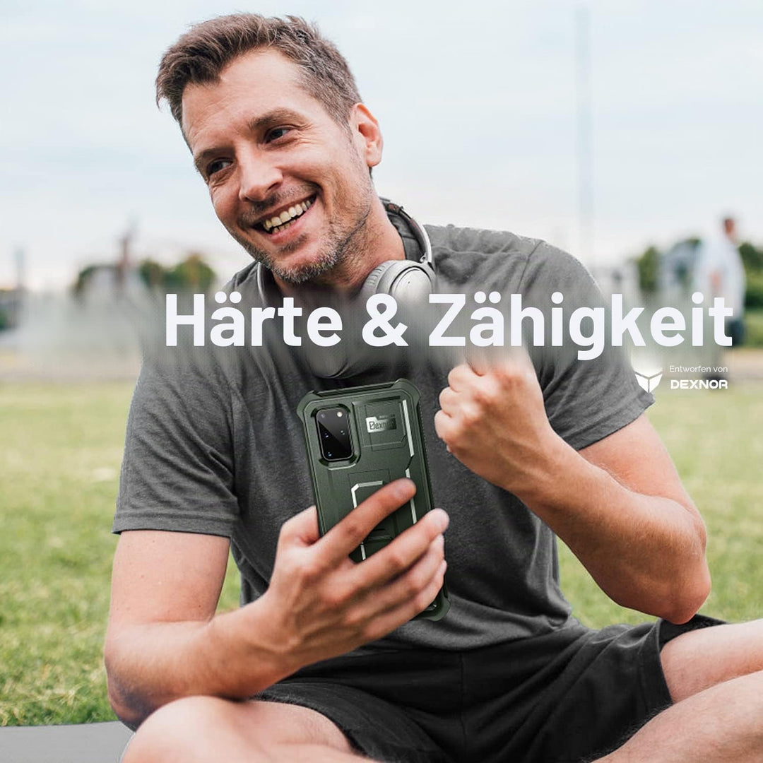 Dexnor Hülle Samsung Galaxy S20+ Plus 5G, eingebauter Displayschutz und Ständer, strapazierfähig, Mi