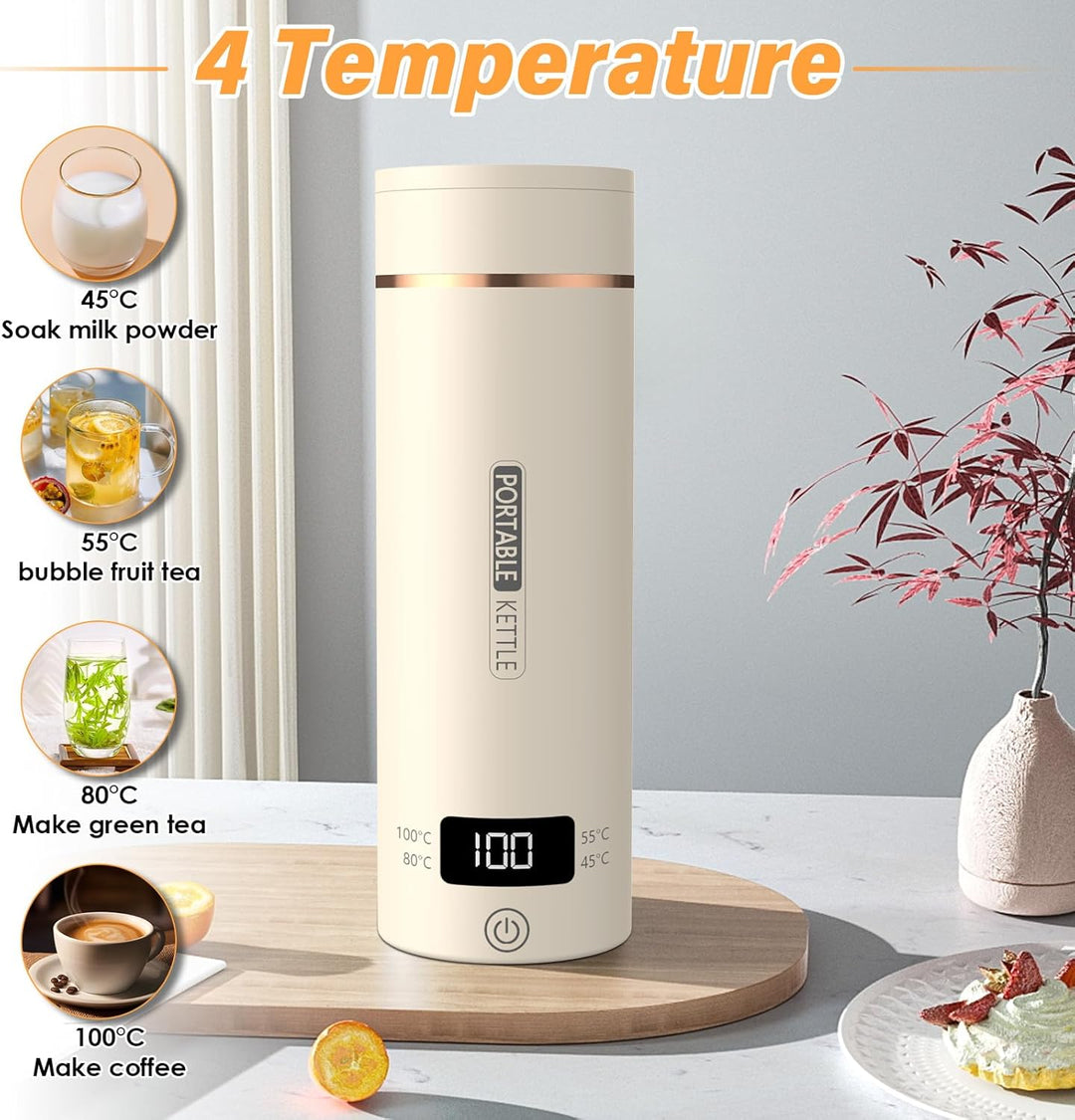 Elektrischer Reisewasserkocher Klein 500ML, Kleiner Wasserkocher Reise Schnelles Kochwasser Mini -Wa