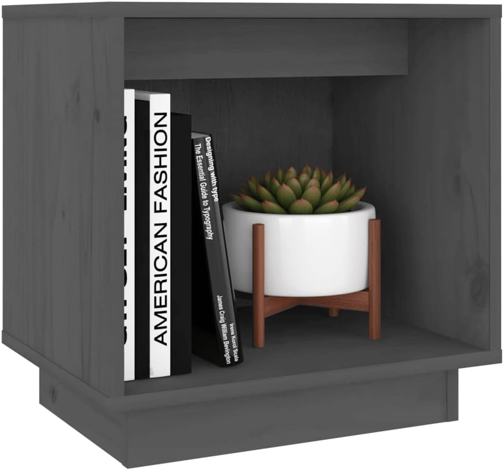 FIRBNUS Bedside Table Nachtkonsole Beistelltisch mit Stauraum Night Stand Nachttisch Grau 40x30x40 c