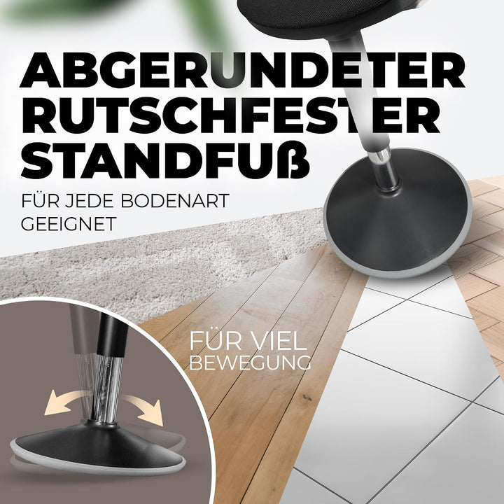Ergonomischer Bürohocker [2 Sitzpositionen] höhenverstellbarer Sattelhocker [43–63 cm] Sitzhocker fü