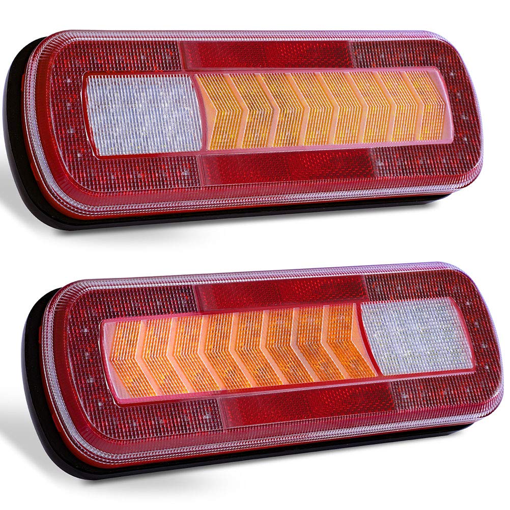D-TECH 2 Stk. 9-30V E-Mark Zulassung LED Anhänger Rücklicht Bremslicht Rückfahrnebelscheinwerfer Dyn