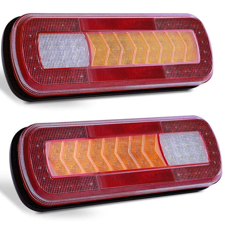 D-TECH 2 Stk. 9-30V E-Mark Zulassung LED Anhänger Rücklicht Bremslicht Rückfahrnebelscheinwerfer Dyn
