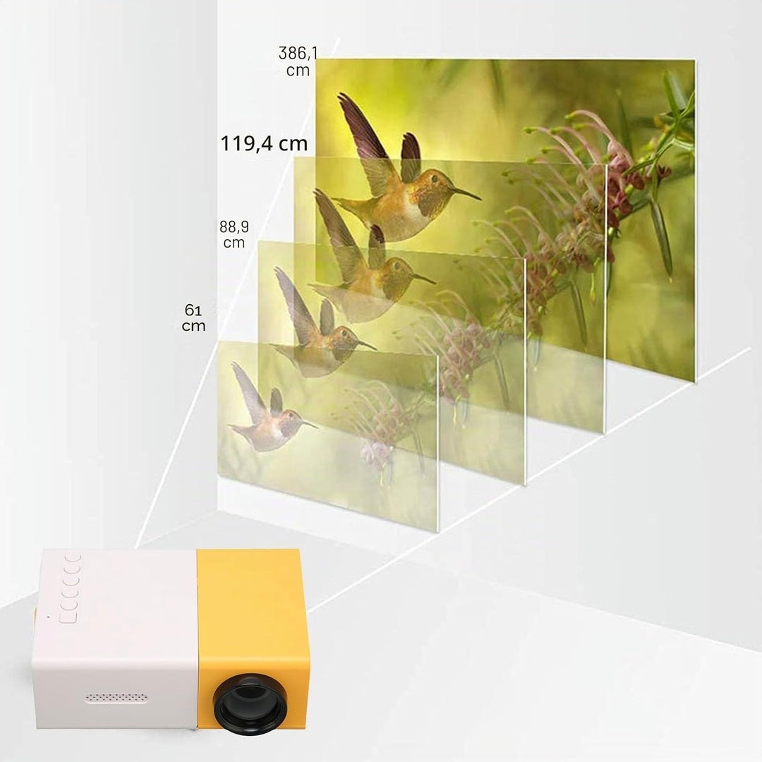 YG300 Tragbarer Projektor, 4:3 HD 1080P Kleiner Filmprojektor, Unterstützt USB, HD, AV, Speicherkart