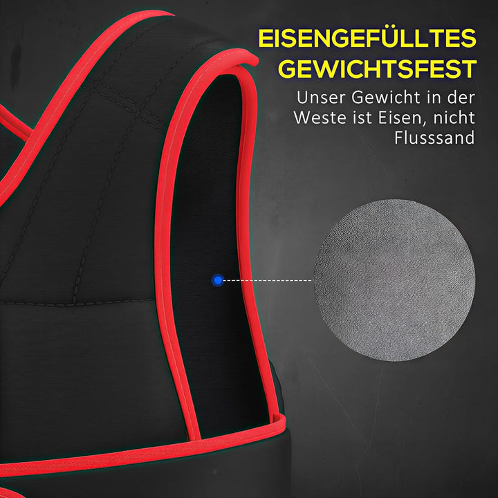 HOMCOM Trainingsweste 20 kg mit verstellbaren doppelten Gurten Krafttraining Gewichtsweste Fitness a