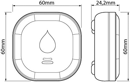 SEBSON Wassermelder Mini GS153, 10 Jahres Langzeit-Batterie, Wasseralarm, Wasserwächter 60x60x24,2mm