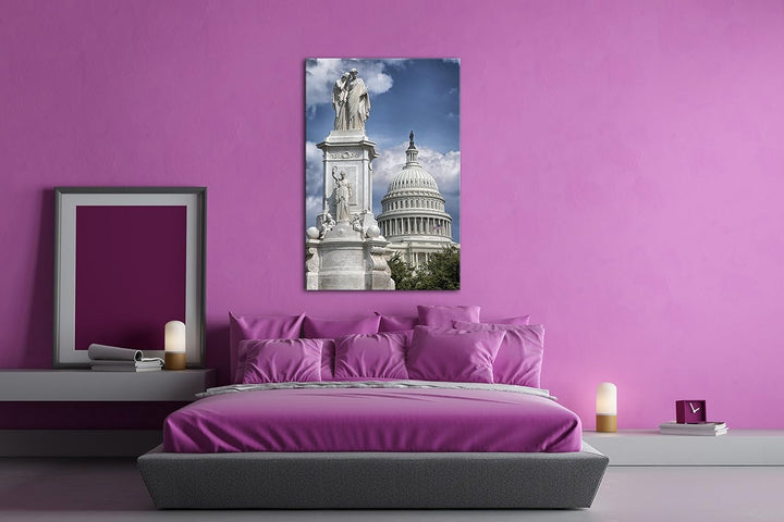 deyoli Friedensdenkmal in Washington Dc Format: 80x60 als Leinwand, Motiv fertig gerahmt auf Echthol