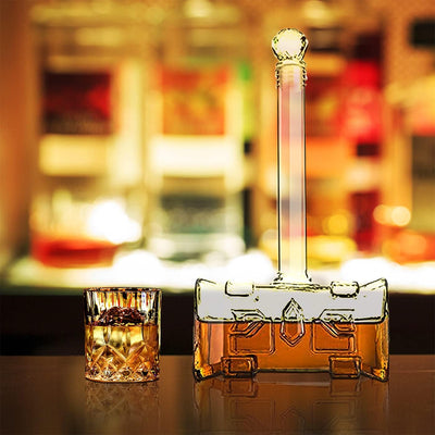 ALLILUYAA Whiskey Decanter,Handgemachte Thors Hammer Decanter,Transparent Creative Whisky Karaffe Ge