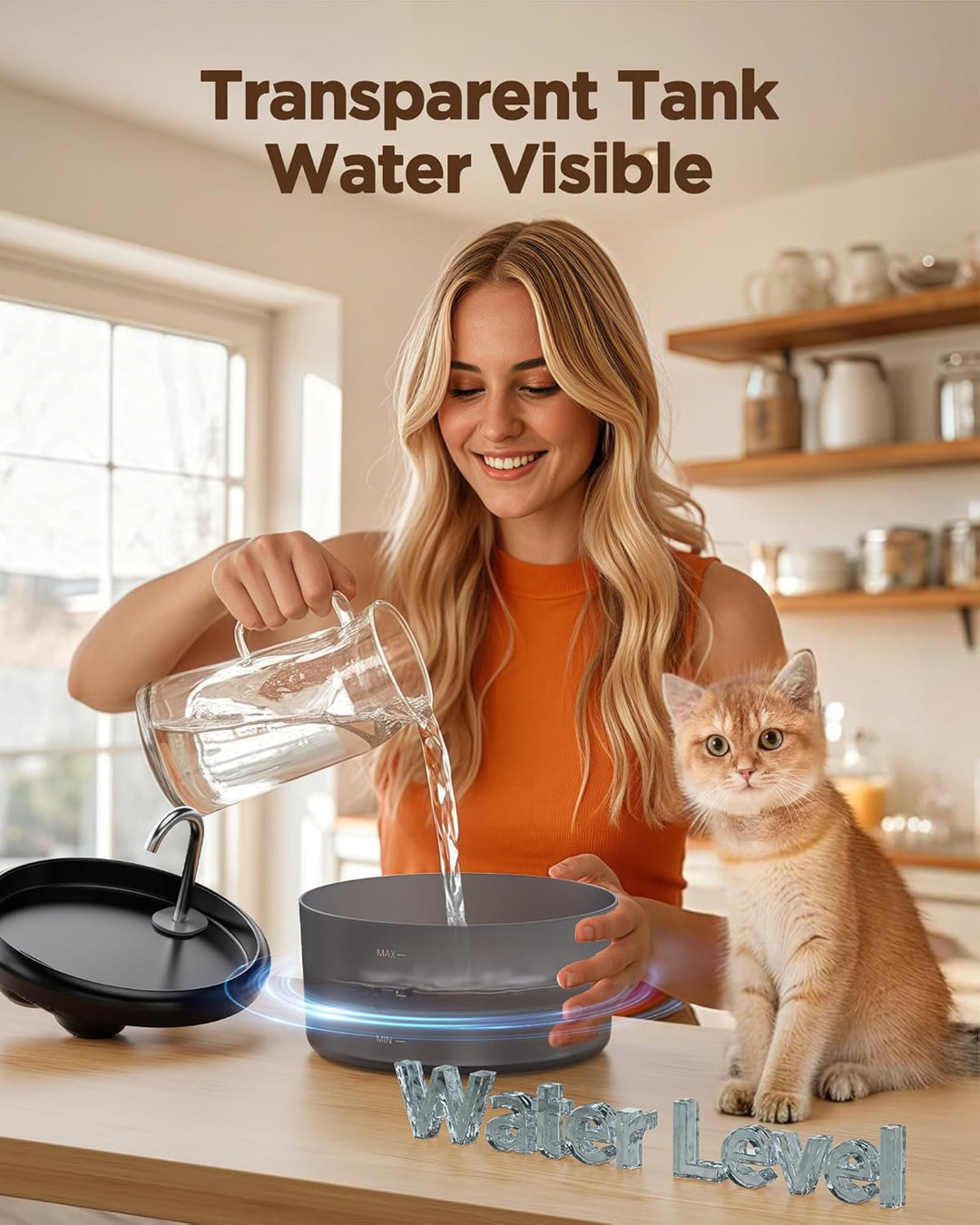 Katzenbrunnen Katzen Trinkbrunnen: 2.4L Trinkbrunnen Katze Leiser - Katzen Brunnen Wasserfall Automa