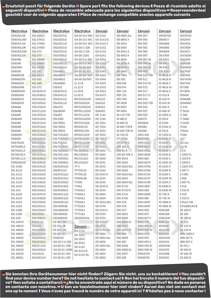 DEKAROX Türdichtung Gummidichtung dreiseitig passend für Electrolux AEG Zanker Juno 117126544/8 1171