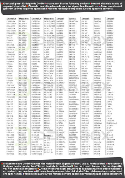 DEKAROX Türdichtung Gummidichtung dreiseitig passend für Electrolux AEG Zanker Juno 117126544/8 1171