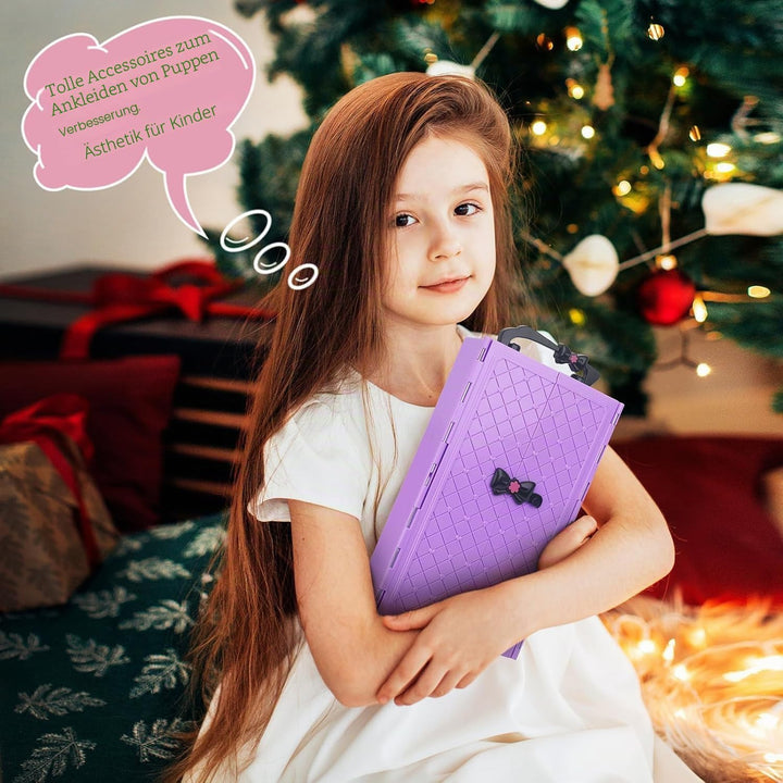 83 Teile Puppenkleidung Puppenzubehör Kleiderschrank für 11,5 Zoll Puppe Dress Up Set mit Koffer, Kl