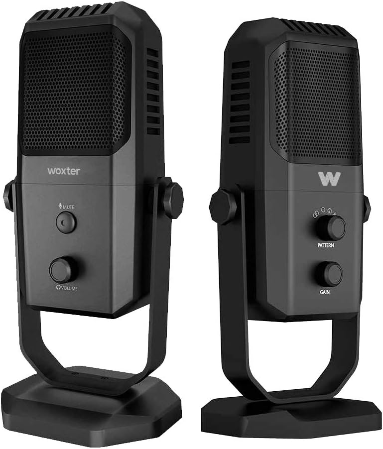 Woxter Mic Studio 100 PRO - Professionelle Mikrofon Kondensation (Niere und omnidirektional), 3,5mm,