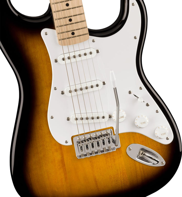Squier by Fender Sonic Stratocaster® E-Gitarre, Griffbrett aus Ahorn, weisses Schlagbrett, 2-farbige