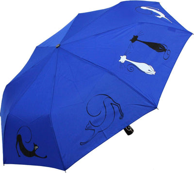 Doppler Mini Taschenschirm Auf-Zu-Automatik Cats Friends - Blue, Blue