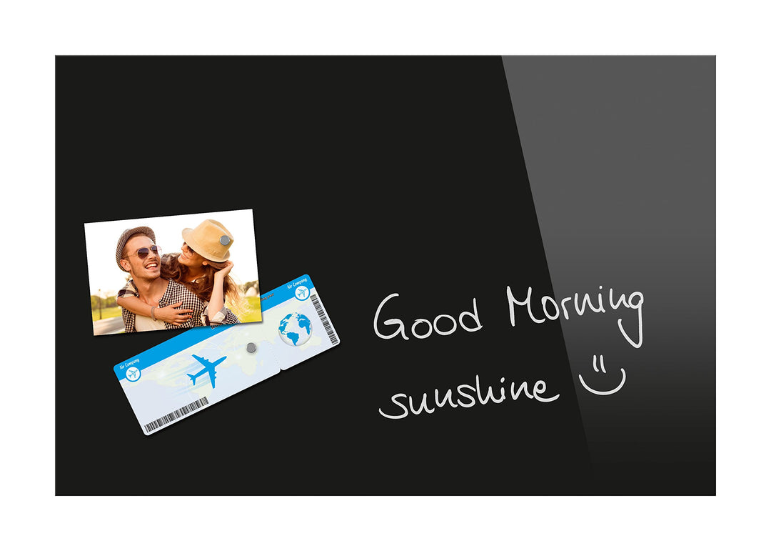Be!Board B1201 Glas-Magnettafel schwarz, 60 x 40 cm, Memoboard magnetisch schwarz 60 x 40 cm, schwar