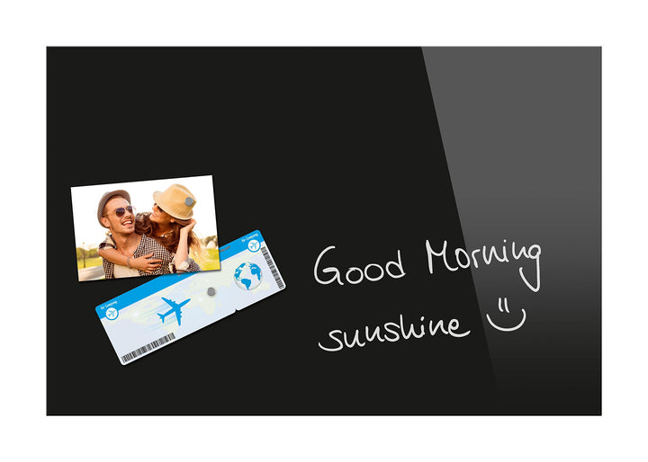 Be!Board B1201 Glas-Magnettafel schwarz, 60 x 40 cm, Memoboard magnetisch schwarz 60 x 40 cm, schwar
