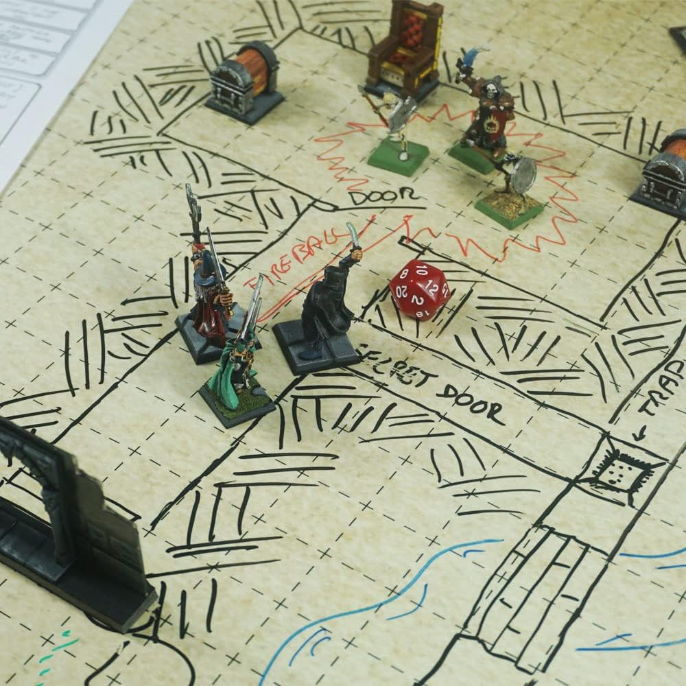 Dungeon Grid Game Mat | UNENTBHRLICHES Rollenspiele – Kriegsspiele - Brettspiele Accesorie | KOMPATI