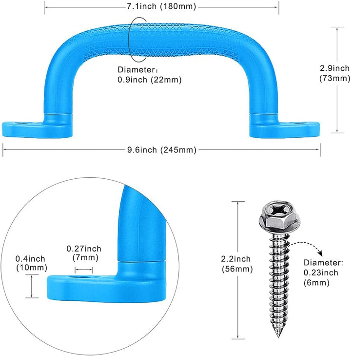 Dolibest Sicherheitsgriffe, 18cm rutschfeste Solide Handgriffe Klettergeräte Greifer Griffe für Spie