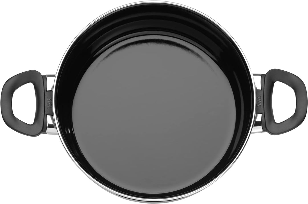 Silit Modesto Line Topfset Induktion 4-teilig, Kochtopf Set mit Glasdeckel, Silargan Funktionskerami