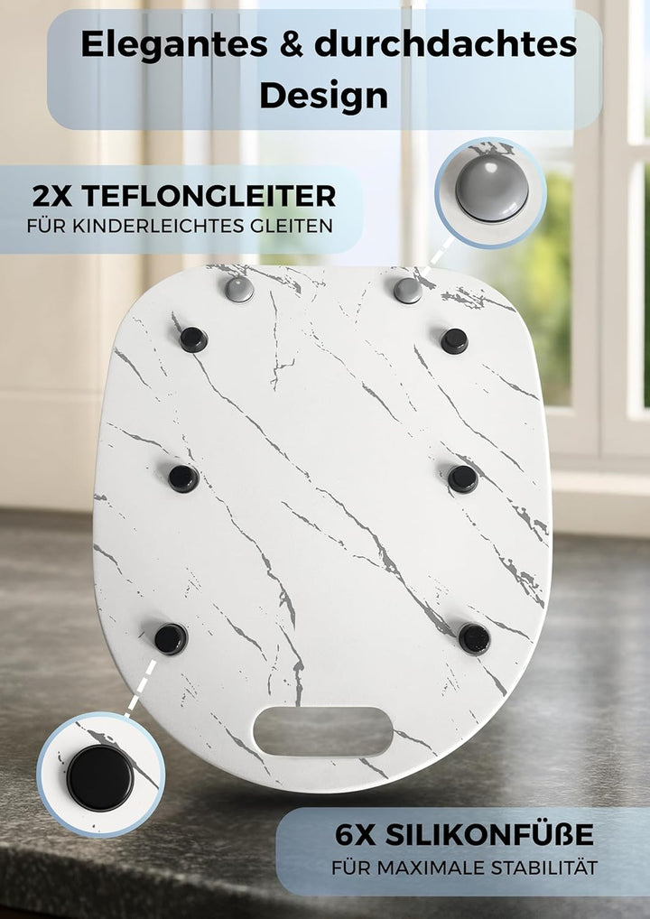 Gleitbrett für Thermomix TM6 TM5, Thermomix Rollbrett TM6 mit Handgriff, Thermomix Brett müheloses V