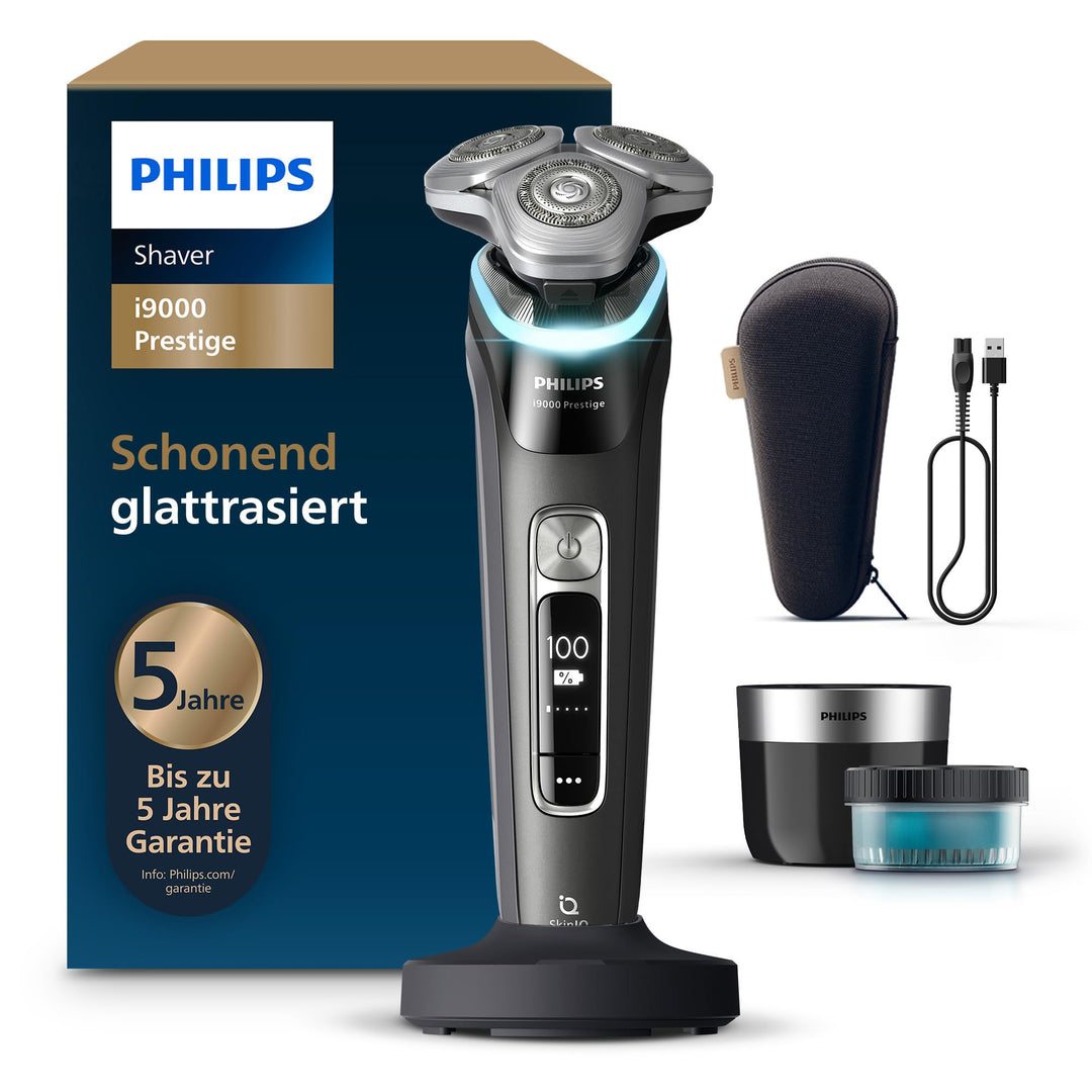 Philips Rasierer i9000 Prestige, Nass- und Trockenrasierer für Herren mit integriertem Trimmer, schw