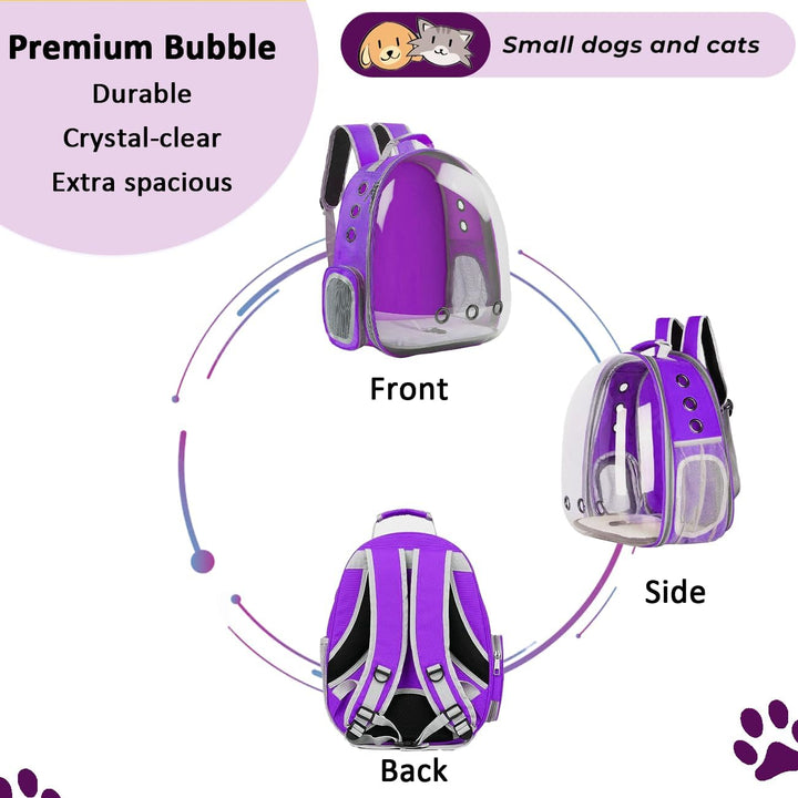 Erweiterbar Katzenrucksack Hunderucksack, Vorderrucksack für Katzen und Kleine Hunde, mit transparen