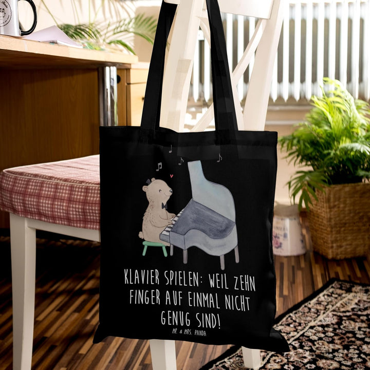 Mr. & Mrs. Panda Shopping Tasche Klavier Magie - Geschenk, Tasteninstrument, Lernen, Elfenbeintasten