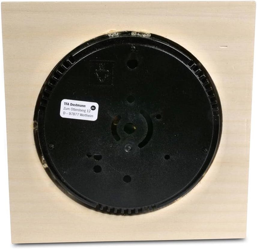 Sauna Hygrometer - FSC Espenholz - Misst Luftfeuchtigkeit - Bimetalltechnik - Synthetik-Haar - Analo