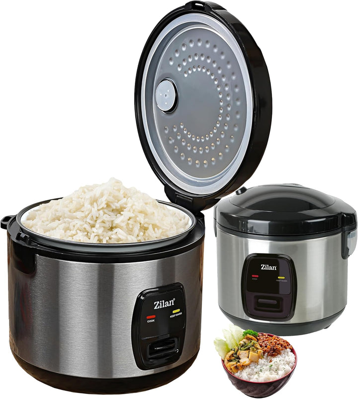 Reiskocher 1,5 Liter Multikocher Aluminium 500 Watt Automatische Abschaltfunktion Dampfkocheinsatz R
