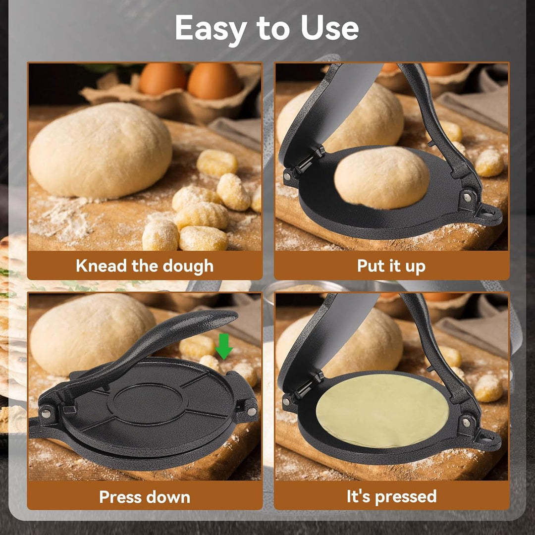Tortilla-Presse, Tortilla-Maker, Manuelle Roti-Maker-Teigpresse, Quesadilla-Maker, Aluminiumlegierun
