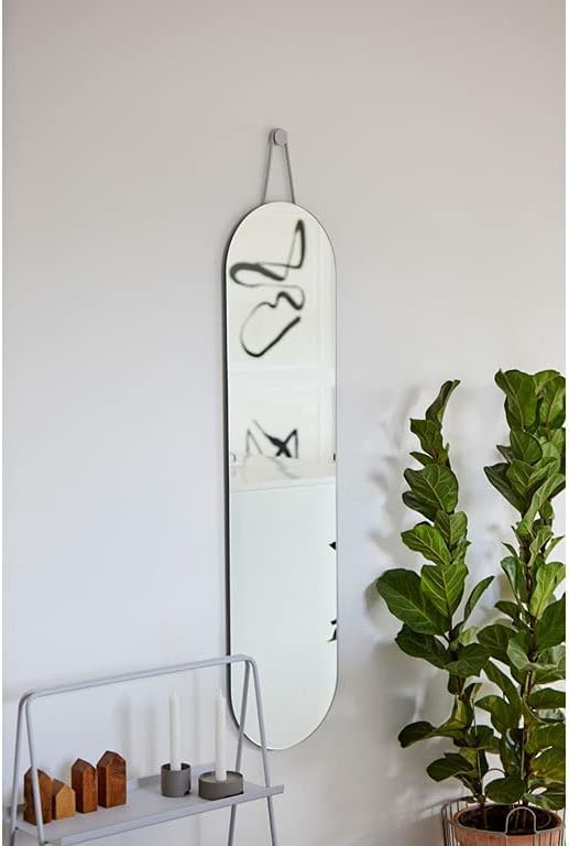 Zone Denmark A-Wall Mirror Wandspiegel, Ganzkörperspiegel, 120 x 30 cm, Schwarz Schwarz 30 x 120 cm,