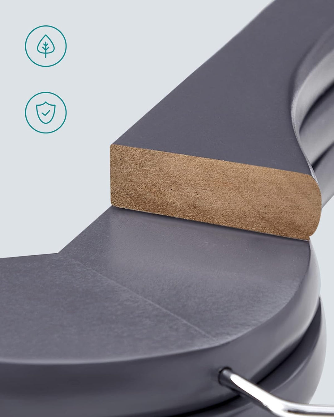 SONGMICS Kleiderbügel Holz, 20er Set, Bügel aus Massivholz, Einkerbungen im Schulterbereich, Rutschf