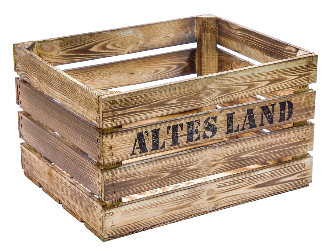 geflammte massive Obstkiste 49 x 42 x 31cm / Apfelkiste / Weinkiste aus dem Alten Land (ALTES LAND),