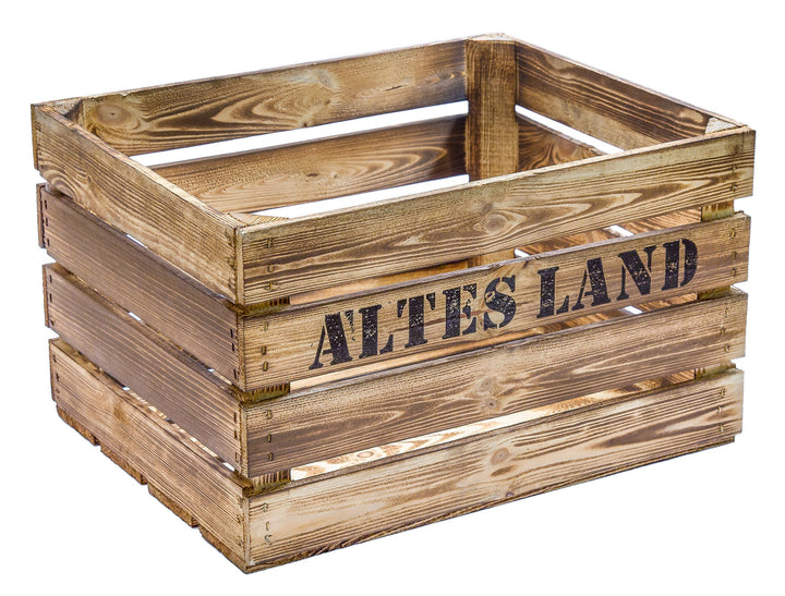 geflammte massive Obstkiste 49 x 42 x 31cm / Apfelkiste / Weinkiste aus dem Alten Land (ALTES LAND),