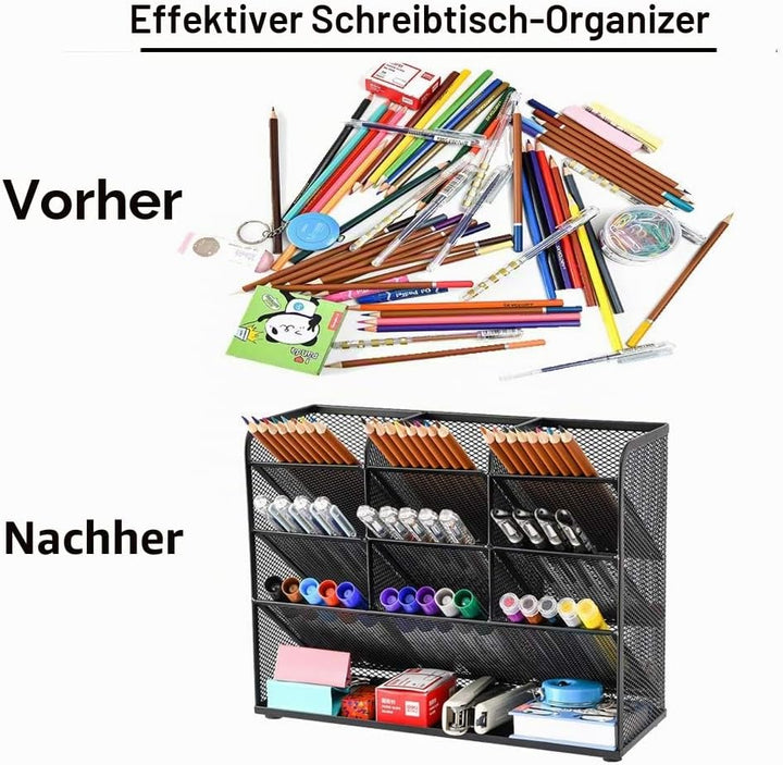 Marbrasse Netz-Schreibtisch-Organizer,Multifunktionaler Stiftehalter,Organizer Schreibtisch,Schreibt