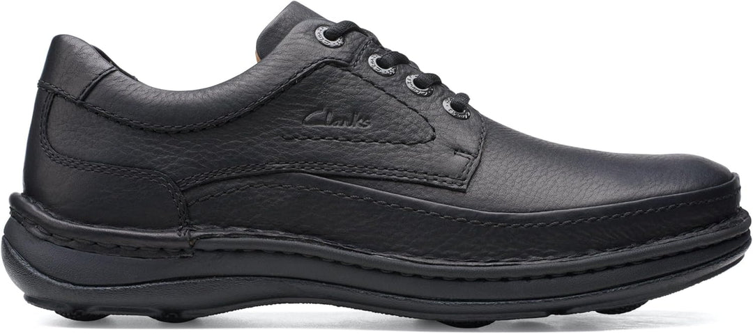 Clarks Herren Nature Three Derby 39.5 EU Black Leather, 39.5 EU Black Leather