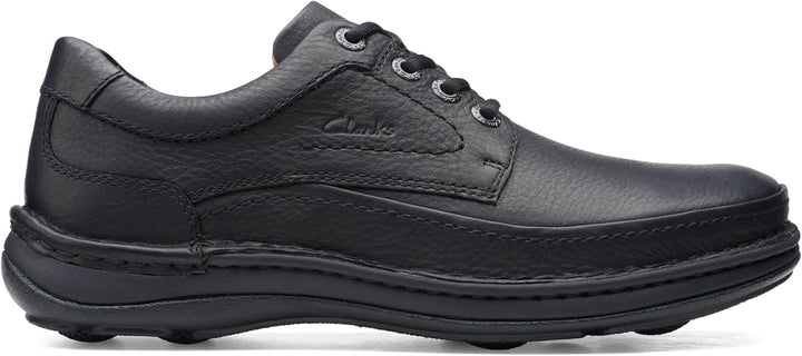 Clarks Herren Nature Three Derby 39.5 EU Black Leather, 39.5 EU Black Leather