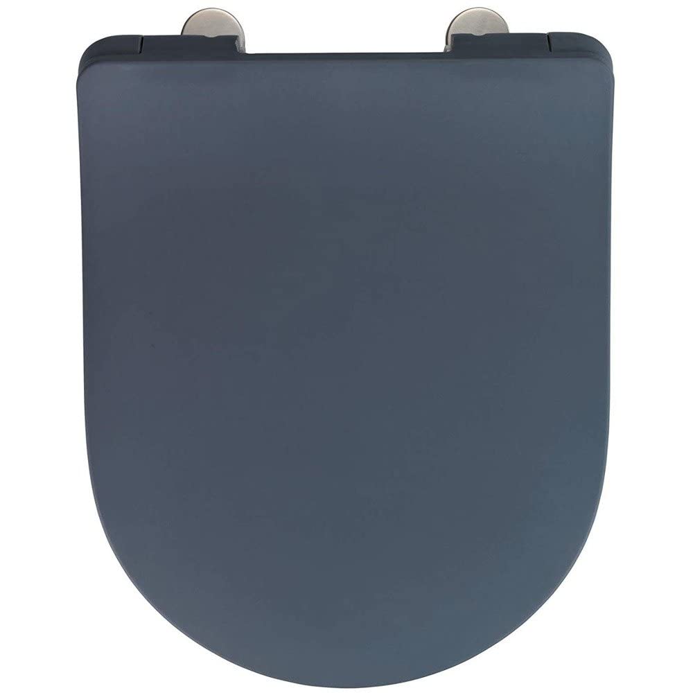 WENKO WC-Sitz Mod. Sedilo matt Grau, Flacher Toilettensitz mit Absenkautomatik, hygienischer WC-Deck