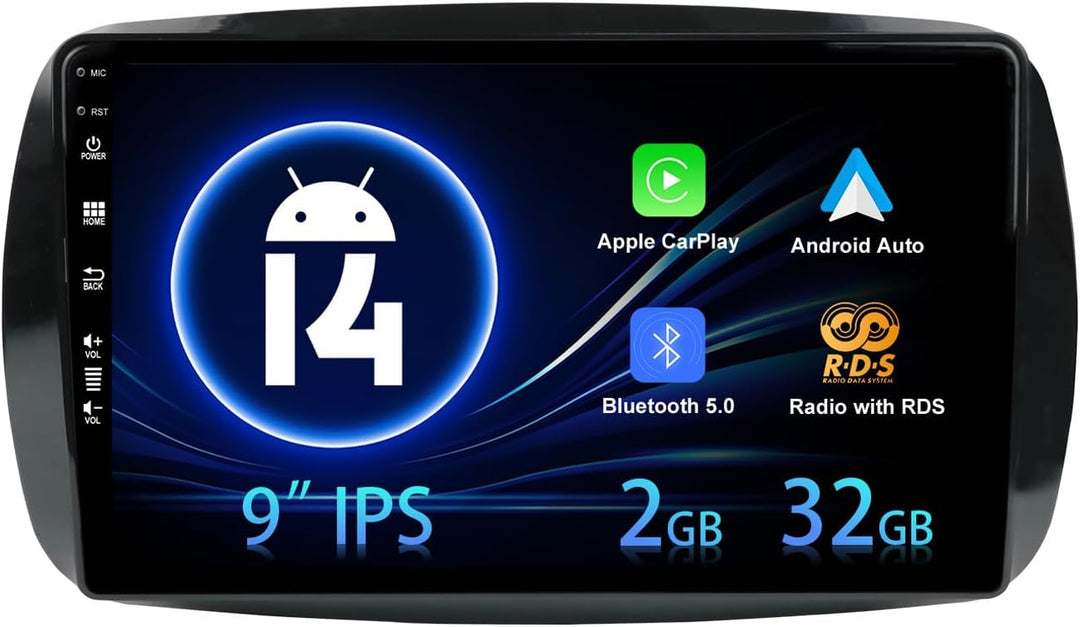 Android 12 Autoradio GPS-Navigation für Mercedes Benz Smart 453 Fortwo 2014–2020 – 9 Zoll – 2G+32G K