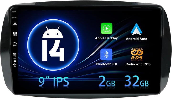 Android 12 Autoradio GPS-Navigation für Mercedes Benz Smart 453 Fortwo 2014–2020 – 9 Zoll – 2G+32G K