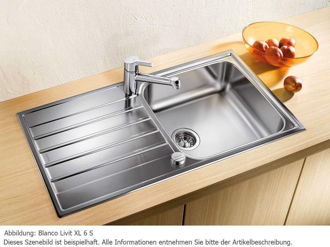 Blanco Livit XL 6 S Küchenspüle, Edelstahl Bürstfinish, 518519 60 cm Unterschrank Extra grosses Beck