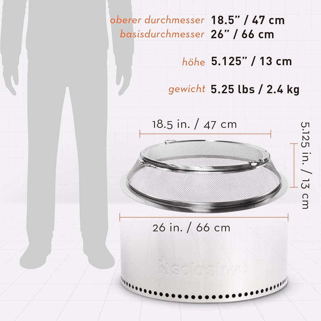 Solo Stove Funkenschutz für Yukon Feuerschale I Feuerschalengitter, Funkenhaube, Feuerstelle Zubehör