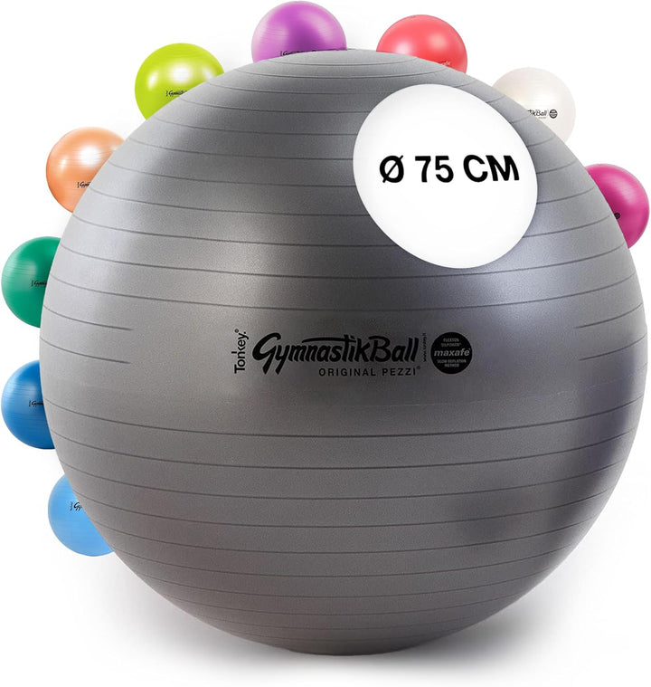 Pezzi Original Gymnastikball MAXAFE Ø 42 cm bis 75 cm Sitzball Gymnastik Ball Reha Therapie Büro Ant