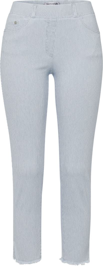 Damen Lavina Fringe Denim Pinstripe Jeans 36 White/Blue, 36 White/Blue