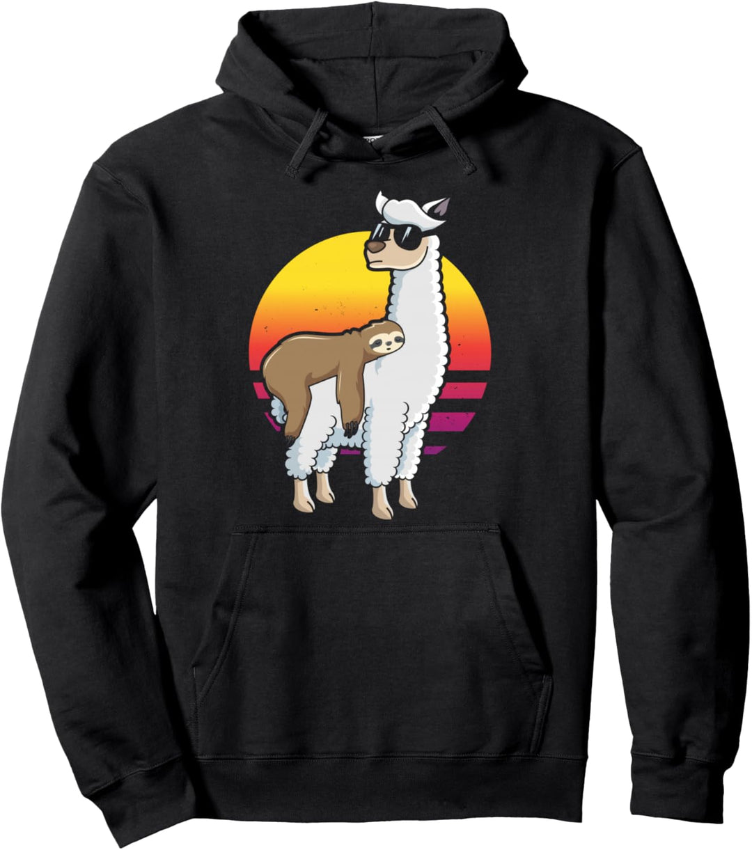 Faultier auf Lama Pullover Hoodie