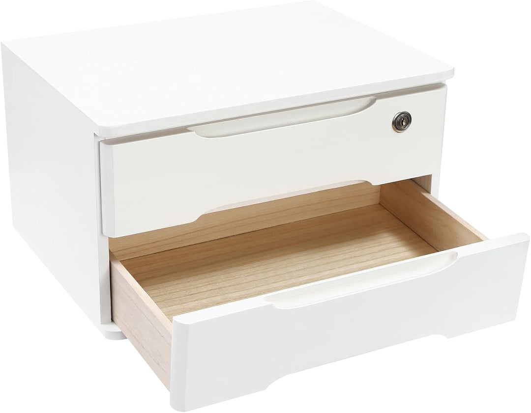 Schubladenbox Schreibtisch, Box Abschliessbar 5kg Tungholz Mit 5-Stufiger Organizer Schlüssel Anti-R