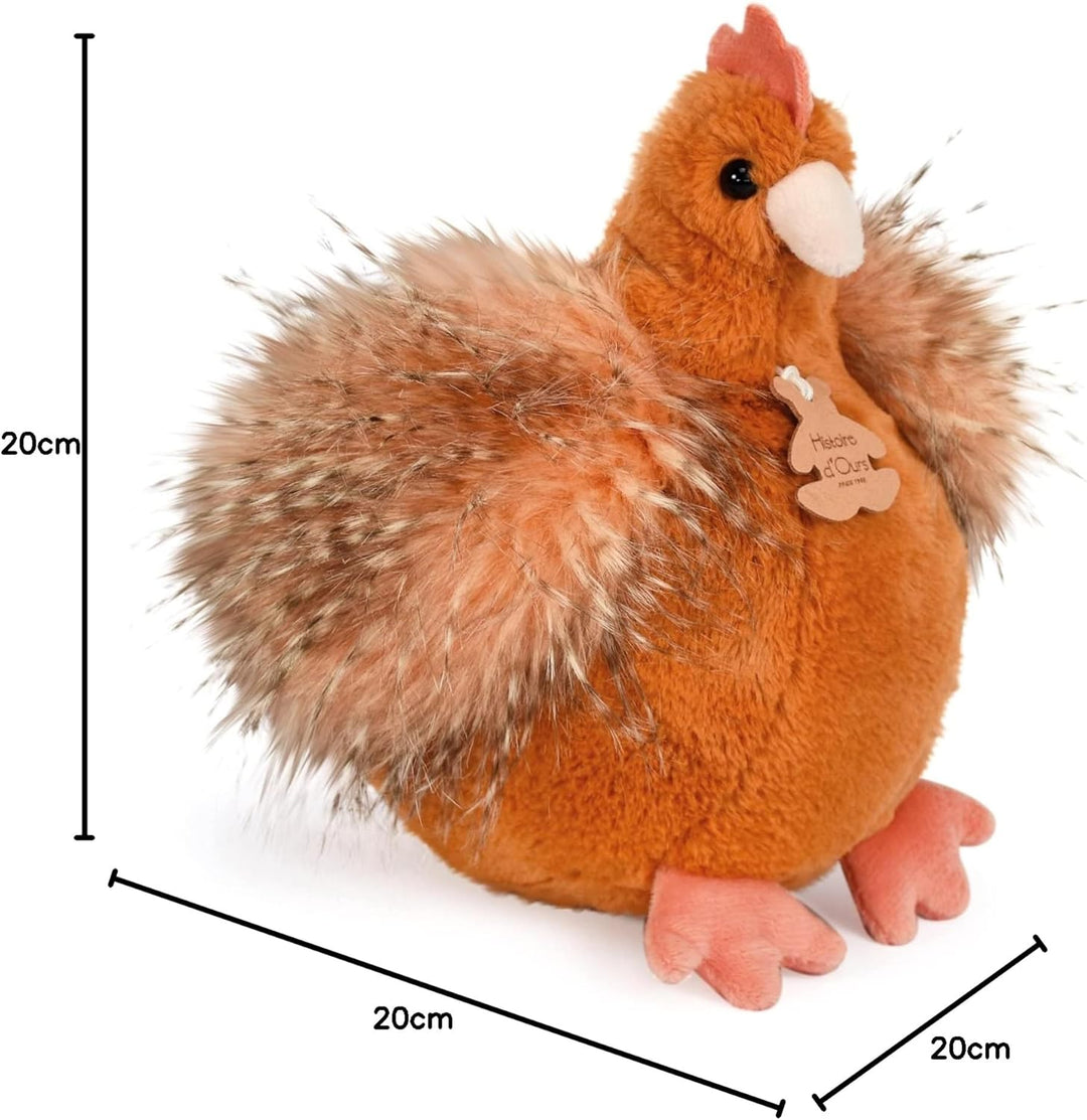 Histoire d'ours - Plüschtier Henne – Bauernhoftier – Huhn – Orange – 20 cm – süss und weich – Gesche
