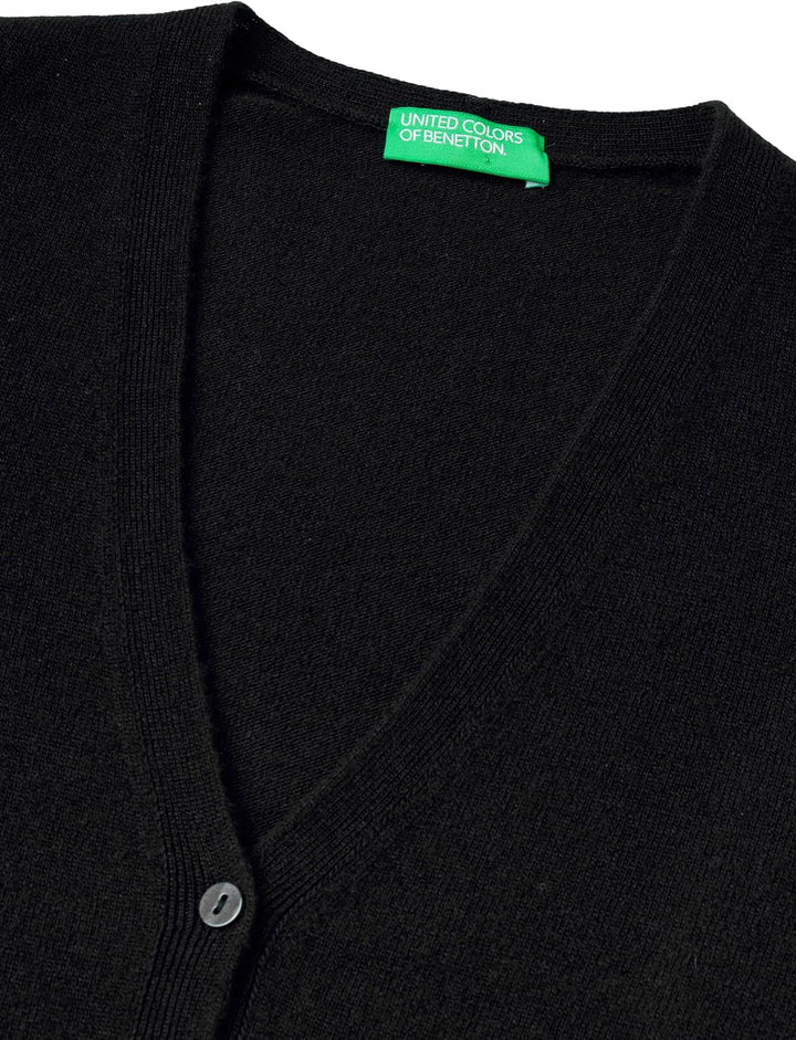 United Colors of Benetton Damen Cardigan M/L 1002d6879 Strickjacke M Schwarz, M Schwarz
