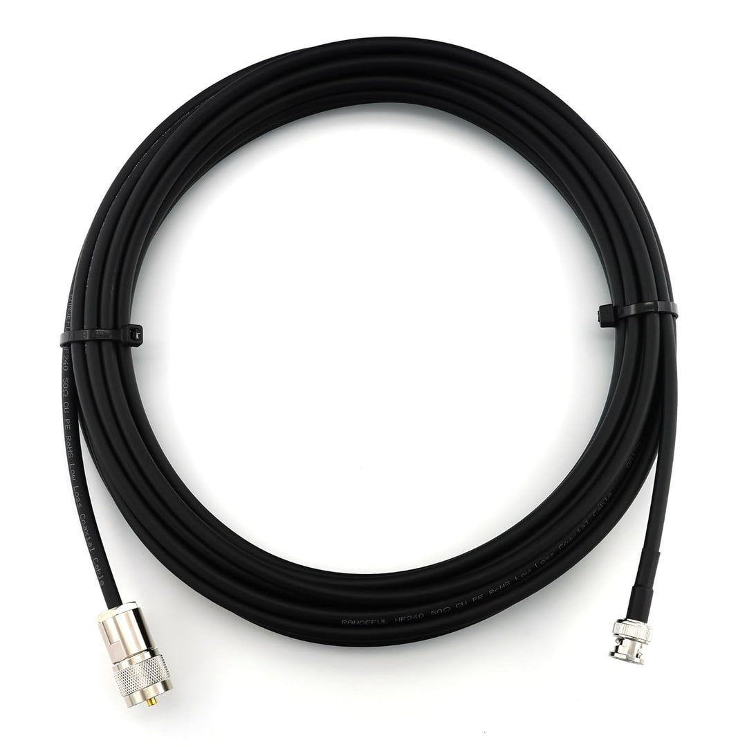 20m BNC Stecker auf PL259 UHF Koaxialkabel — BNC PL Verlängerungskabel HF-240 (LMR 240 Äquivalent) 2