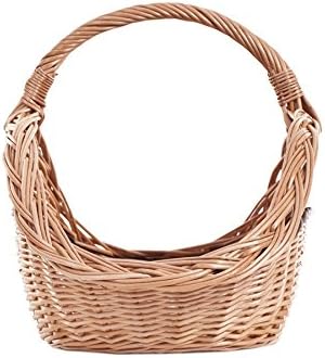 Vollweidener Kaminkorb, Kaminkorb aus Weide, naturfarbiger Weidenkorb für Kaminholz 65, 65